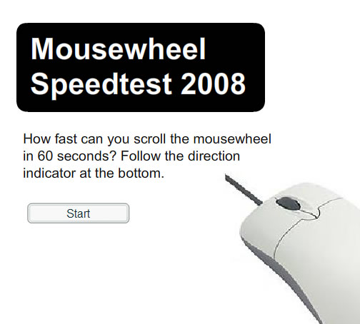 Mousewheel speedtest flash spēle